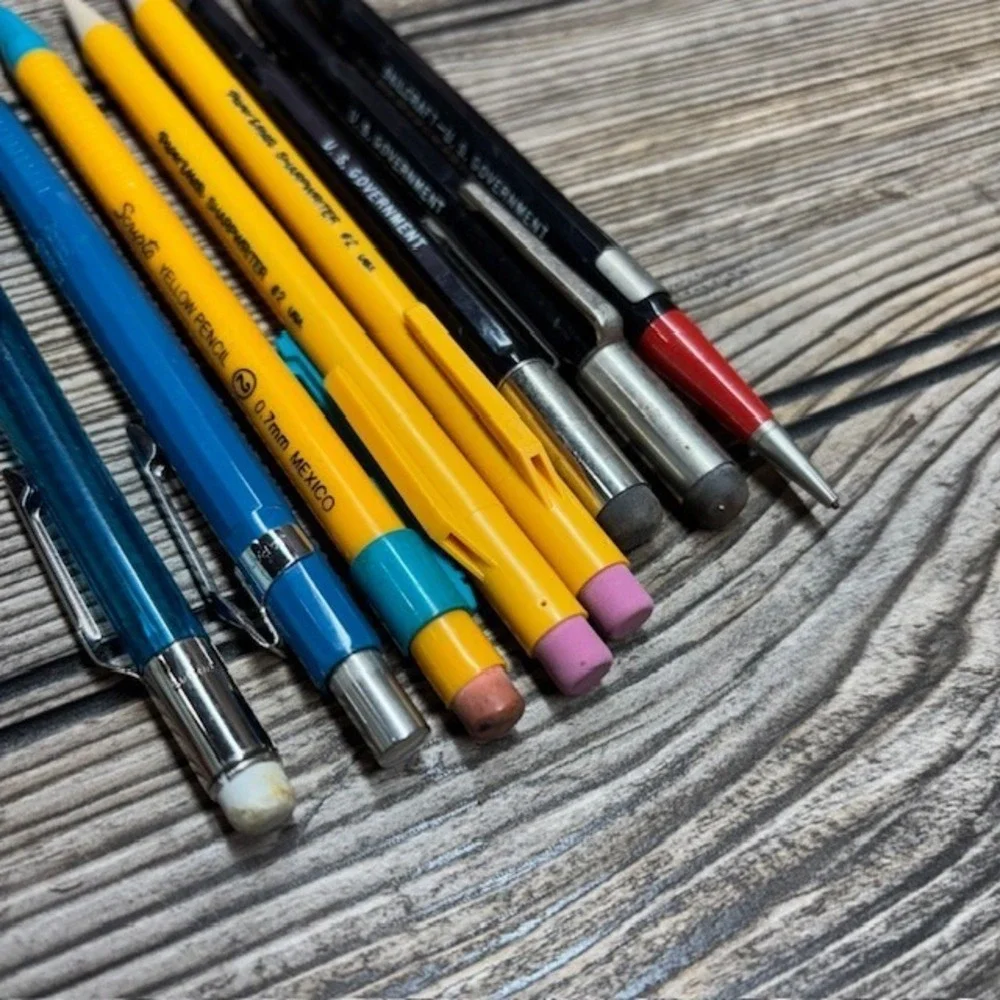 Lot of 8 Vintage Mechanical Pencils, Skilcraft US Government, Papermate, Scripto
